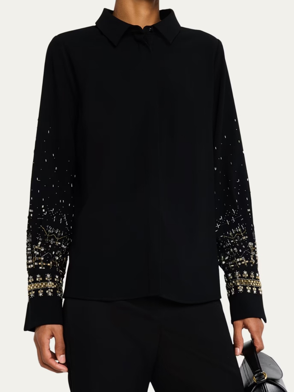 Kobi Halperin Chai Beaded Satin Blouse